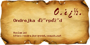 Ondrejka Árpád névjegykártya